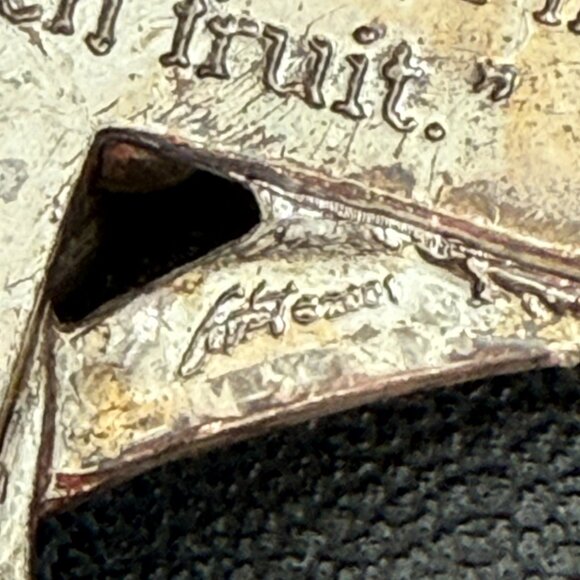 Vintage Arthur Court Pewter Cross with 3D Wheat and Grapes - Picture 5 of 11